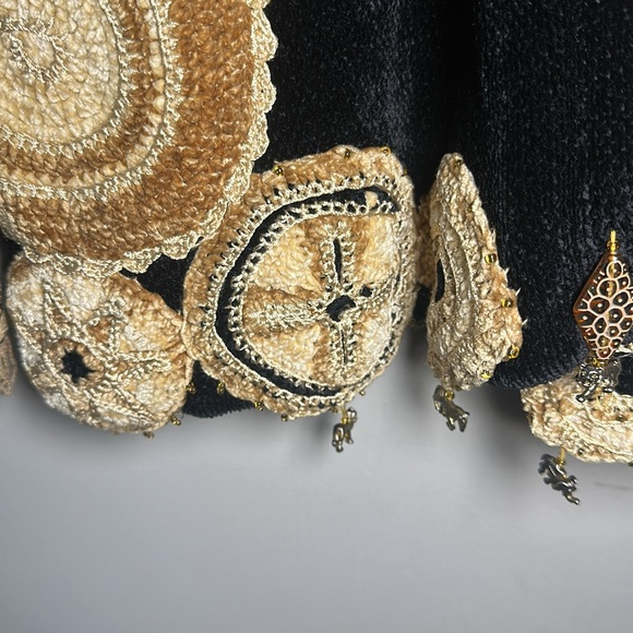 That Sweater Black Velvet Top with Gold Safari Embellishments - Picture 6 of 8